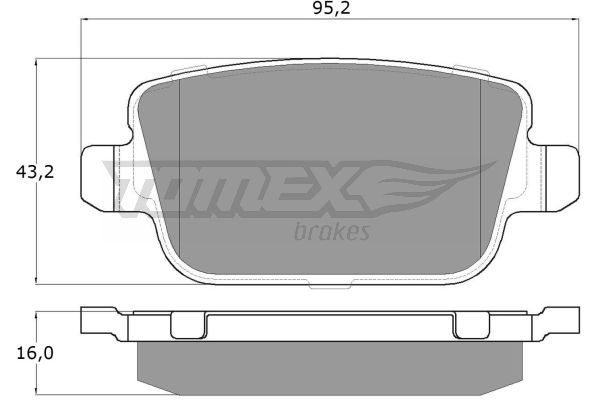 TOMEX BRAKES Комплект тормозных колодок, дисковый тормоз TX 14-48